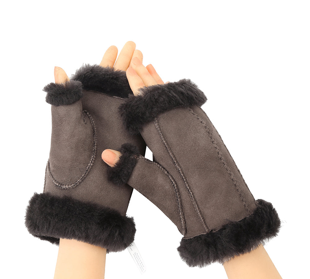 Fingerless Sheepskin Mittens