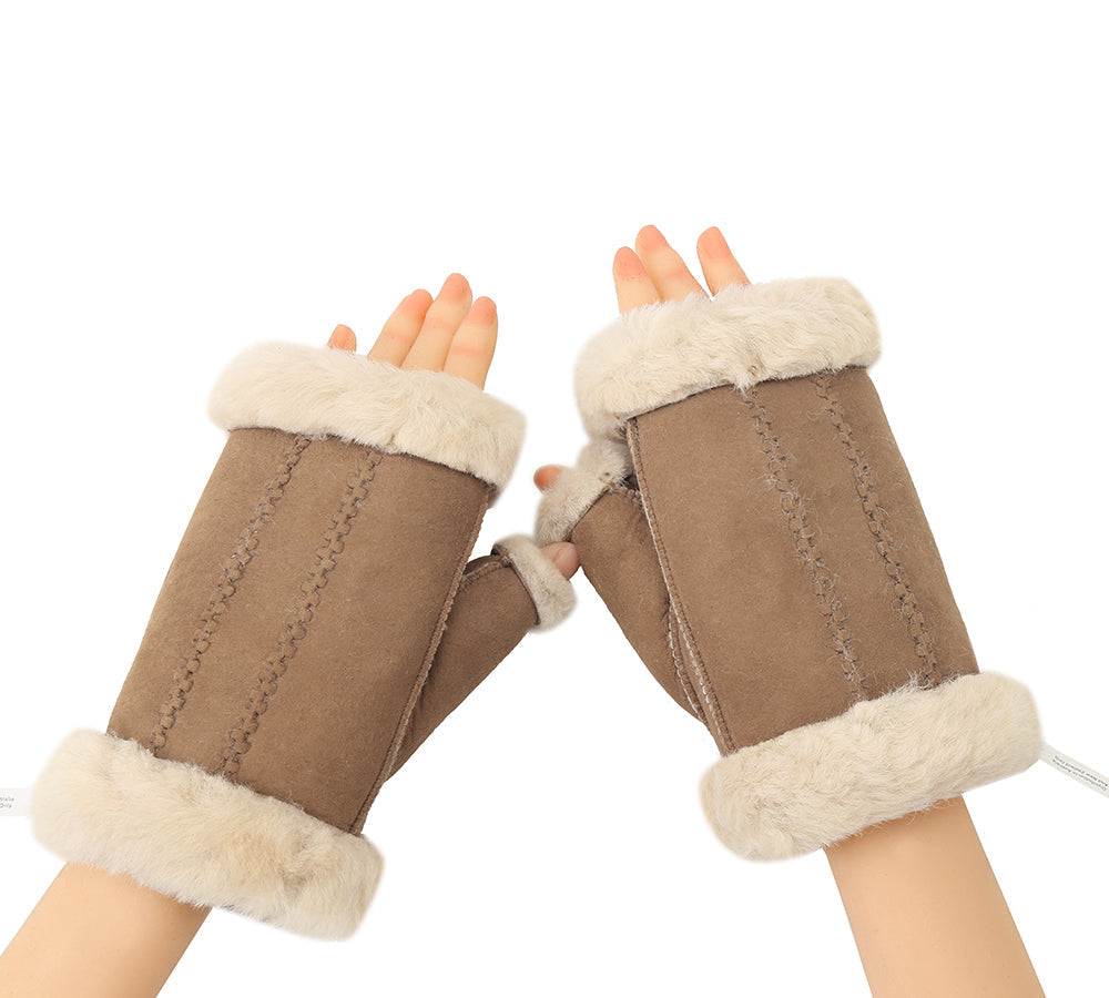 Fingerless Sheepskin Mittens