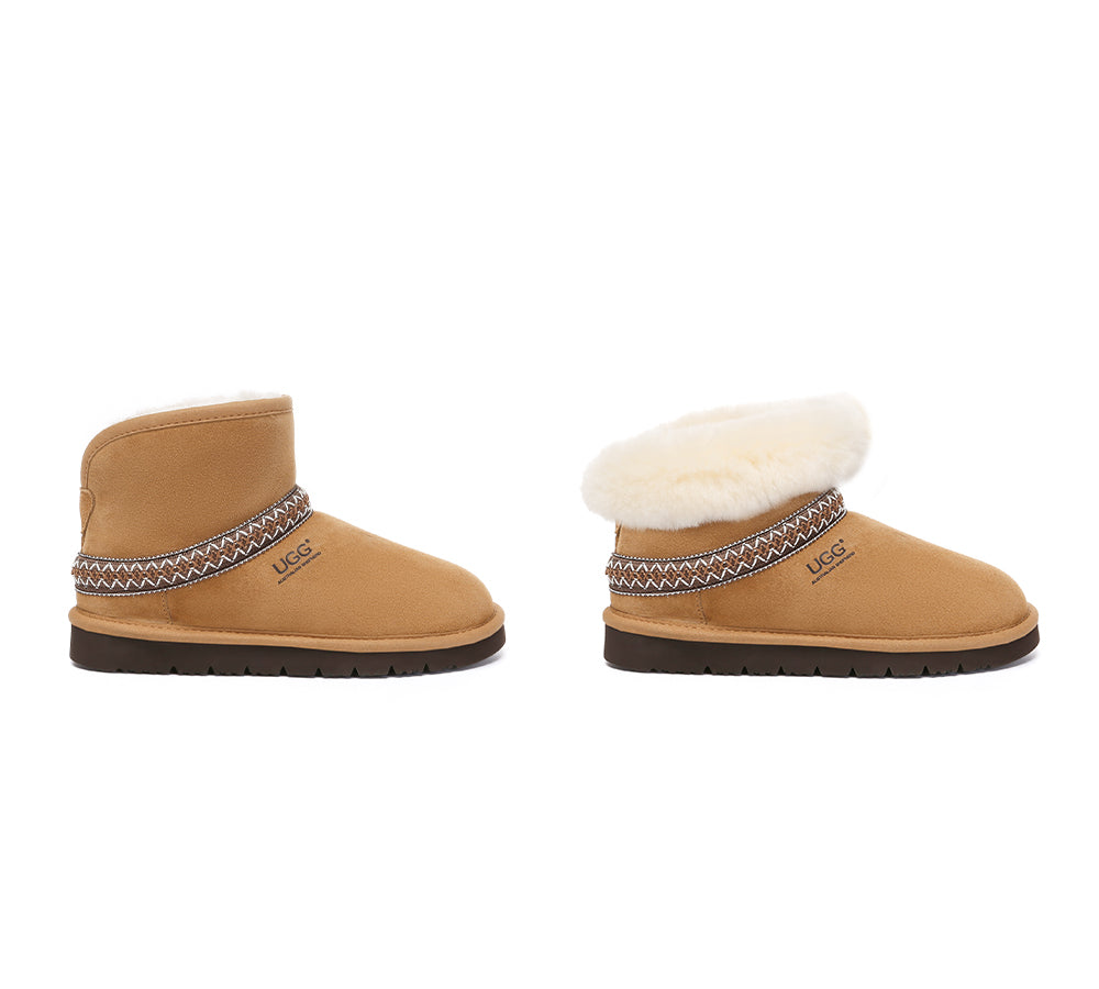 UGG Boots Sheepskin Wool Ankle Knitted Fayle
