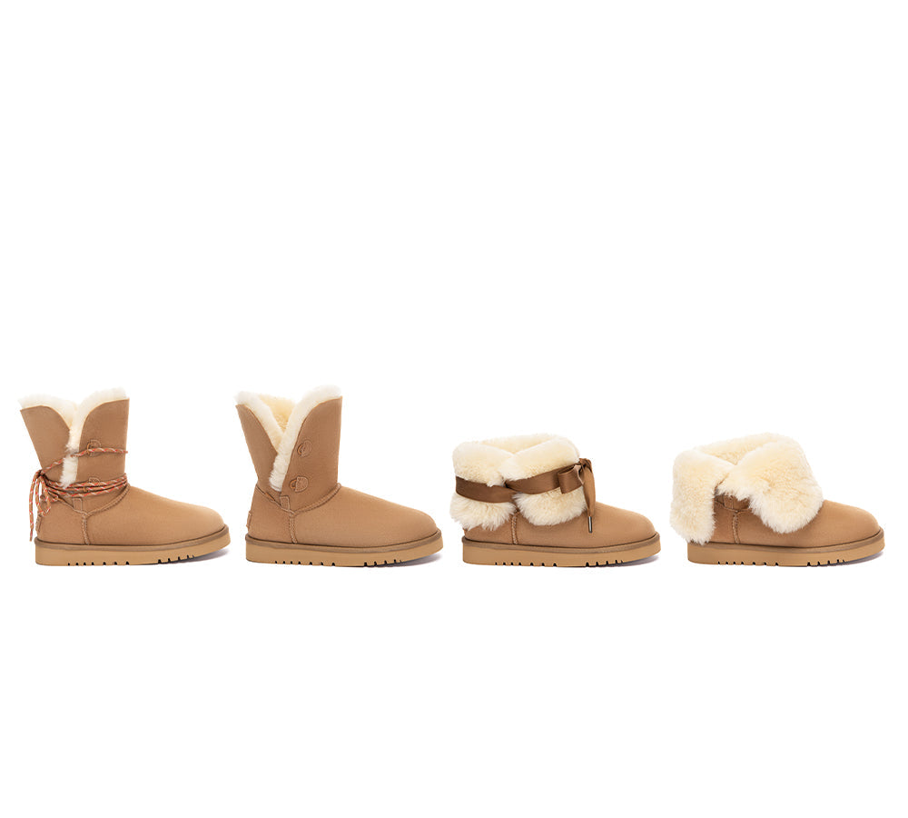 UGG Boots Women Sheepskin Wool Laced Carmont