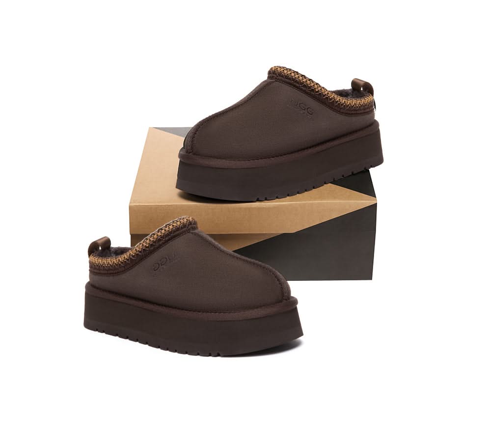 UGG Slippers Sheepskin Wool Ankle Platform Tazzy Tay