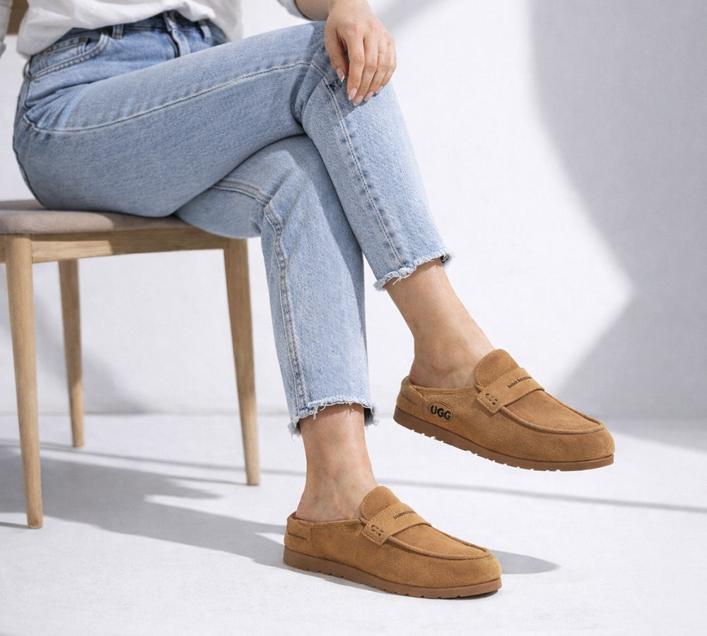 Unisex Suede Slip On Casual Mules Casten