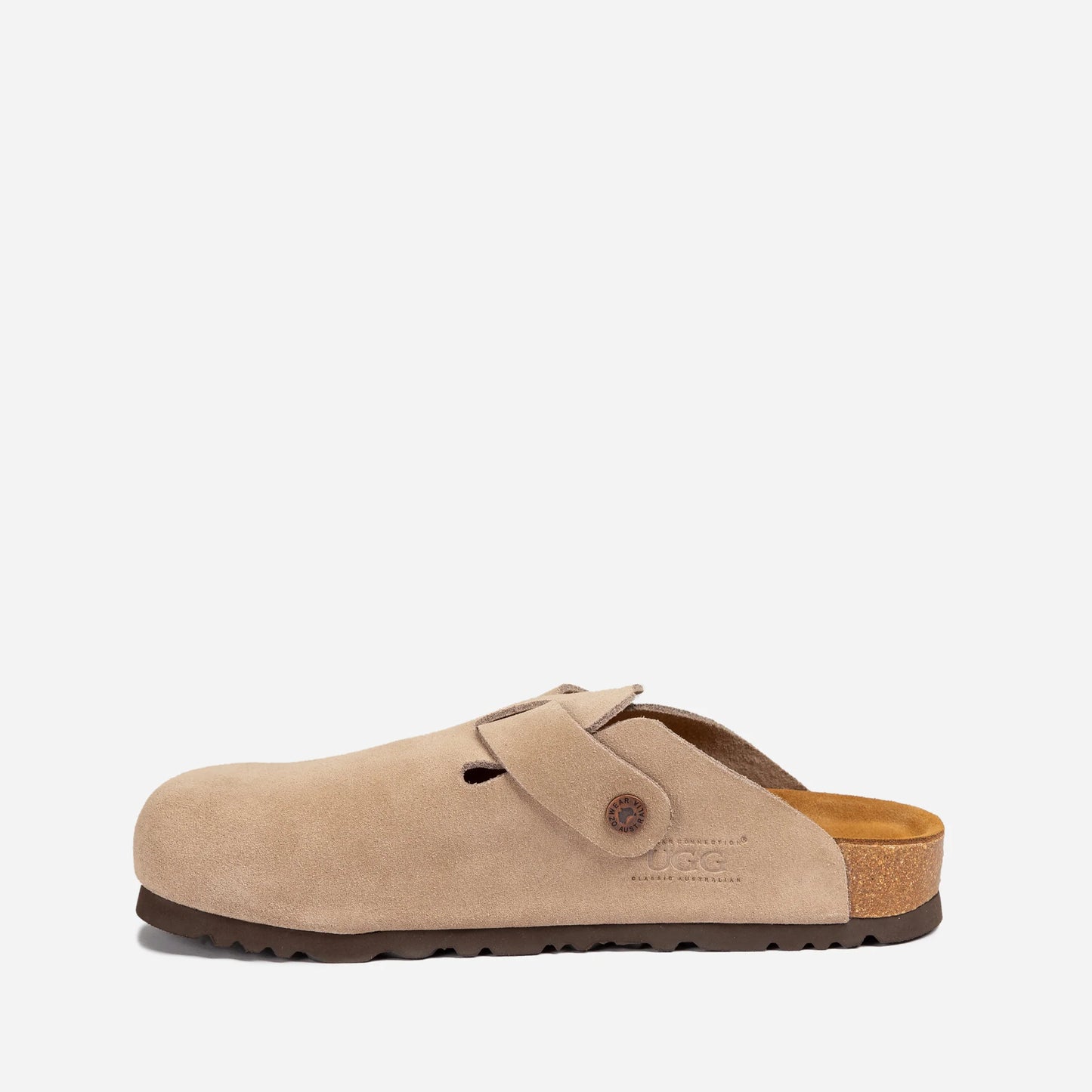 UGG BOSTON Aussie Soft Footbed Unisex Slipper TAUPE