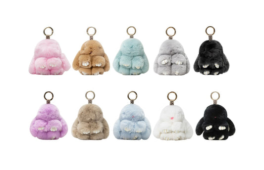 UGG RABBIT FUR KEYRING